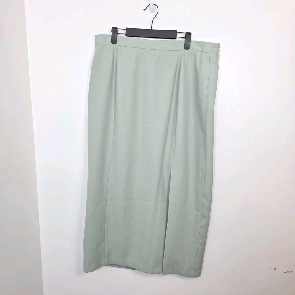 KSL Pastel Green Straight Leg Slit Formal‎ Going Out Modest Maxi Skirt Size 16W